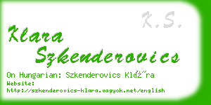 klara szkenderovics business card